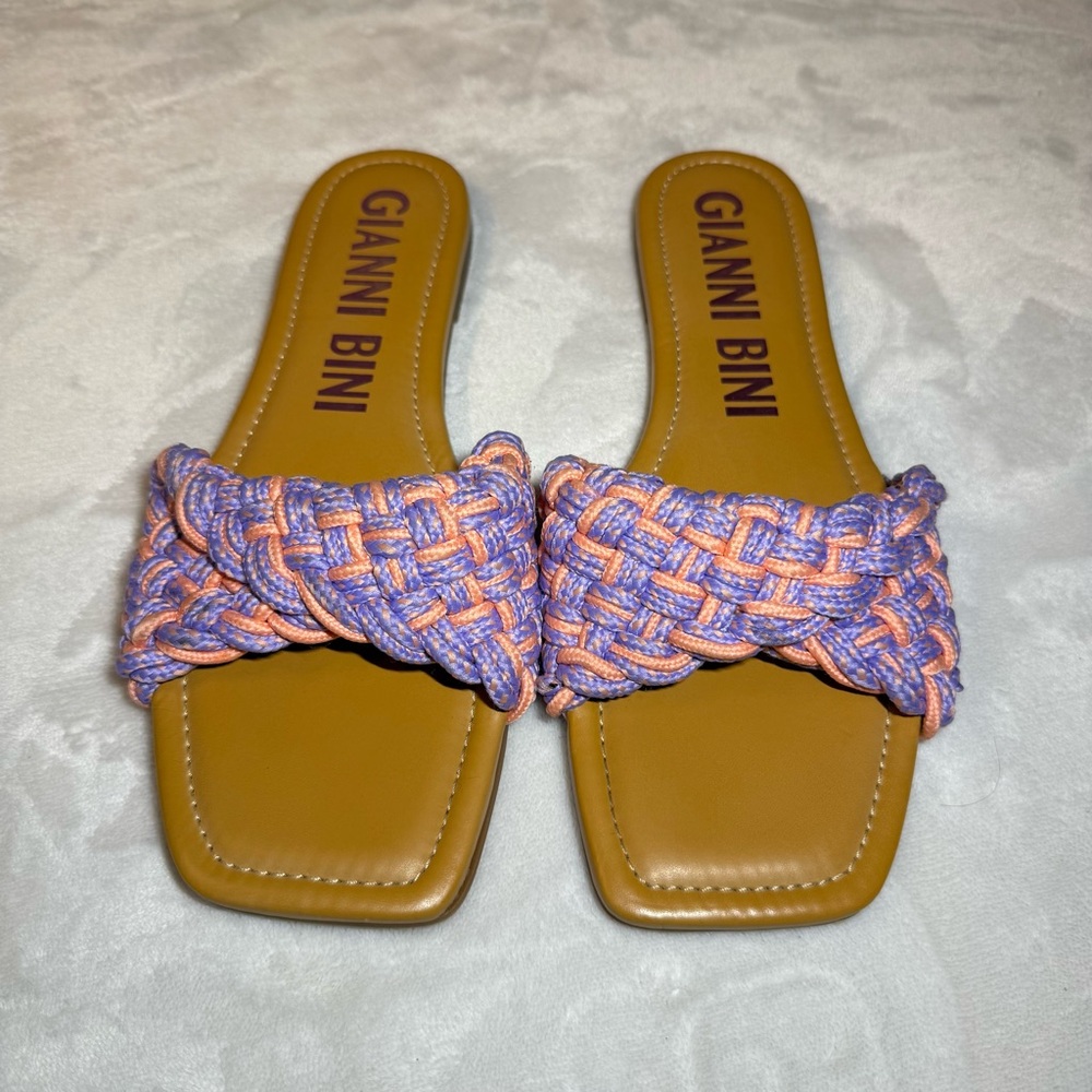Gianni Bini Braided‎ Slide Sandals Size 11 Purple Pink